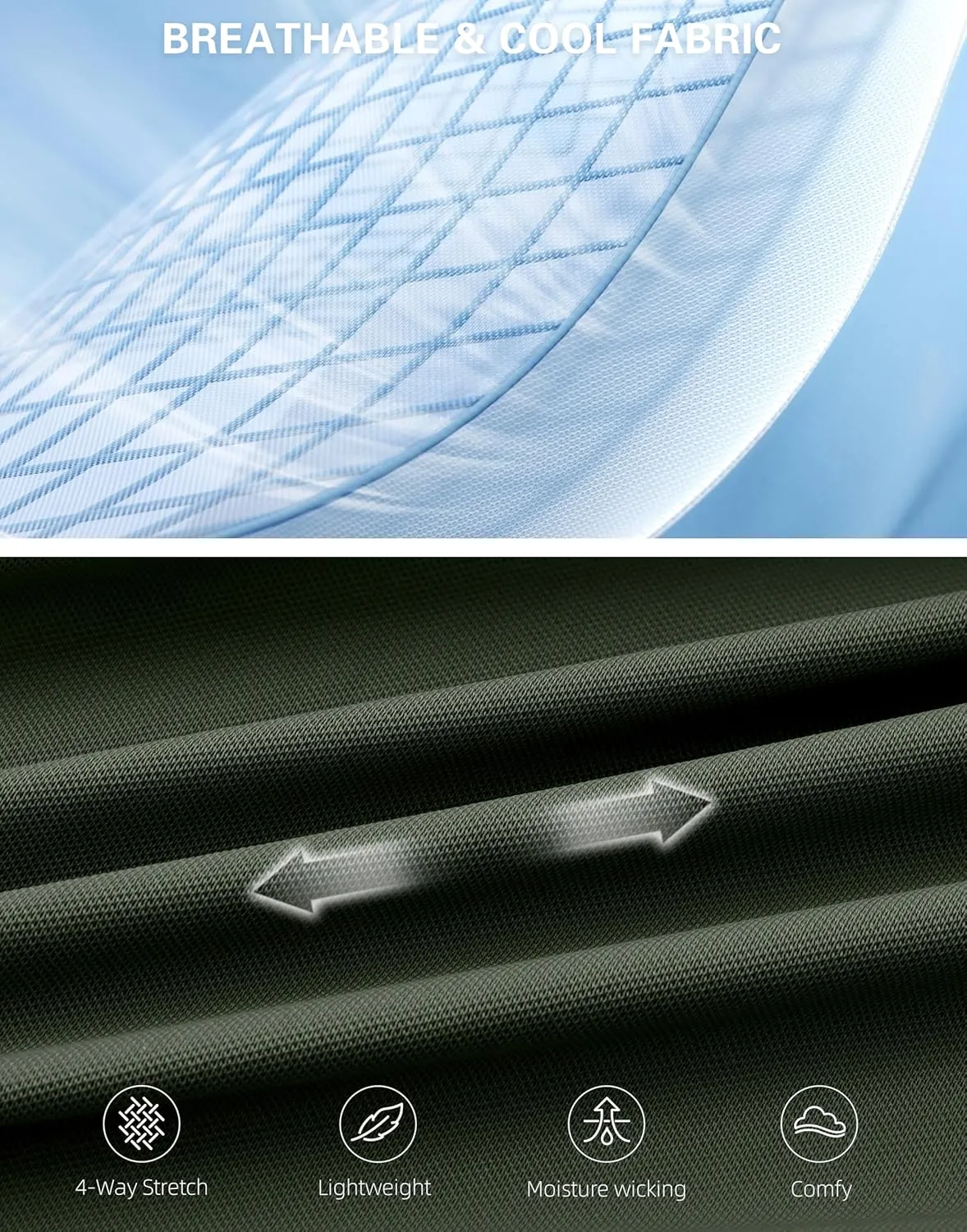 Viodia Mens Golf Shirts Henley Collarless Quick Dry Summer Shirt Casual Short Sleeve Moisture Wicking Polo T Shirts