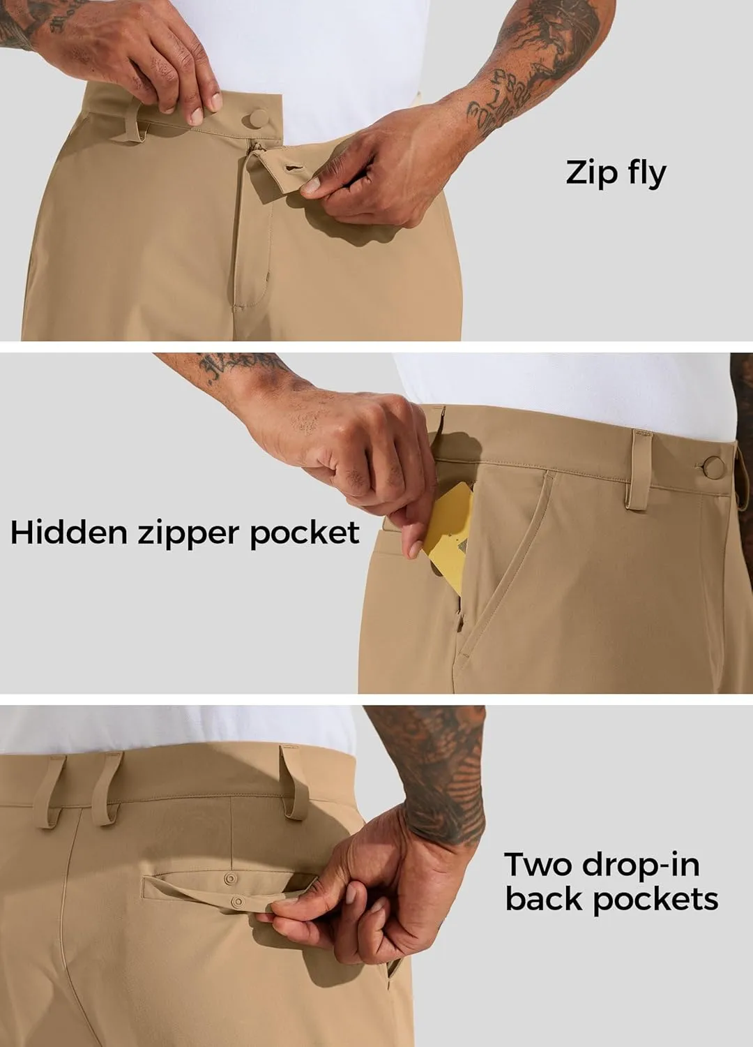 Willit Men's Golf Shorts Stretch Work Dress Shorts Quick Dry Hiking Athletic Casual Shorts with Pockets 10"