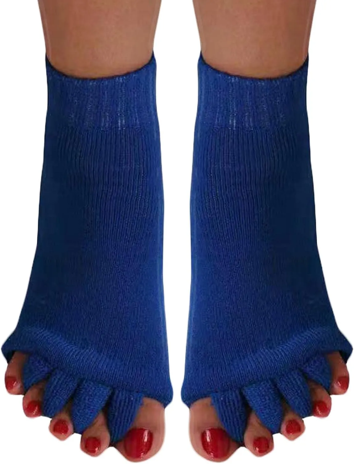 Women Toe Separator Socks Toeless Foot Alignment Socks for Yoga GYM Massage Pain Relief Improves Circulation Stretchy