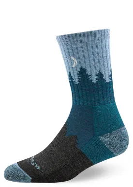 Women's Blue Trees Cushioned Wool Hiking Socks