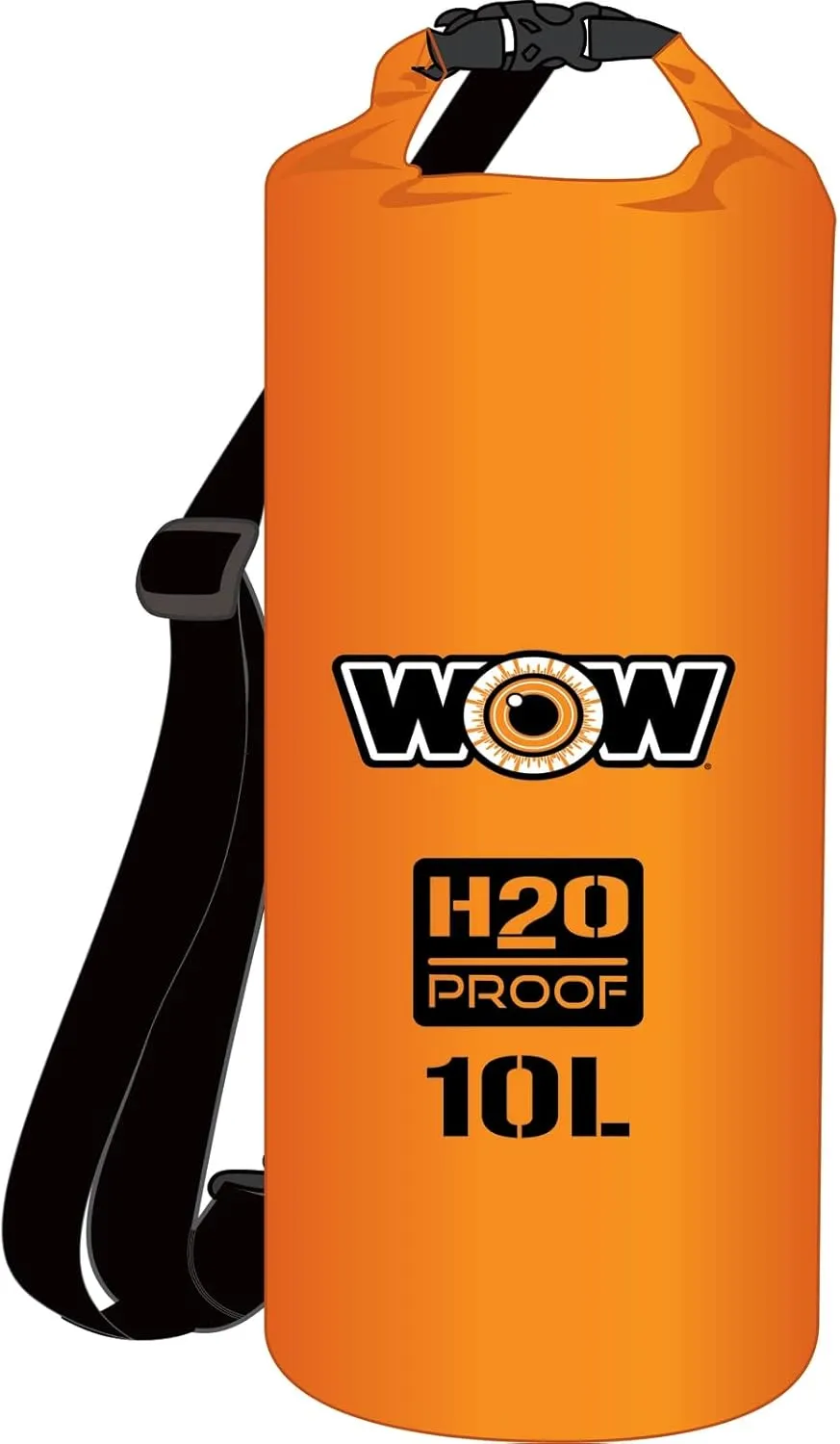 WOW Sports H2O Proof Dry Bag, Waterproof Backpack with Mesh Sides and Internal Phone Pocket, Waterproof Bag for Boating, Kayaking, Fishing, and More