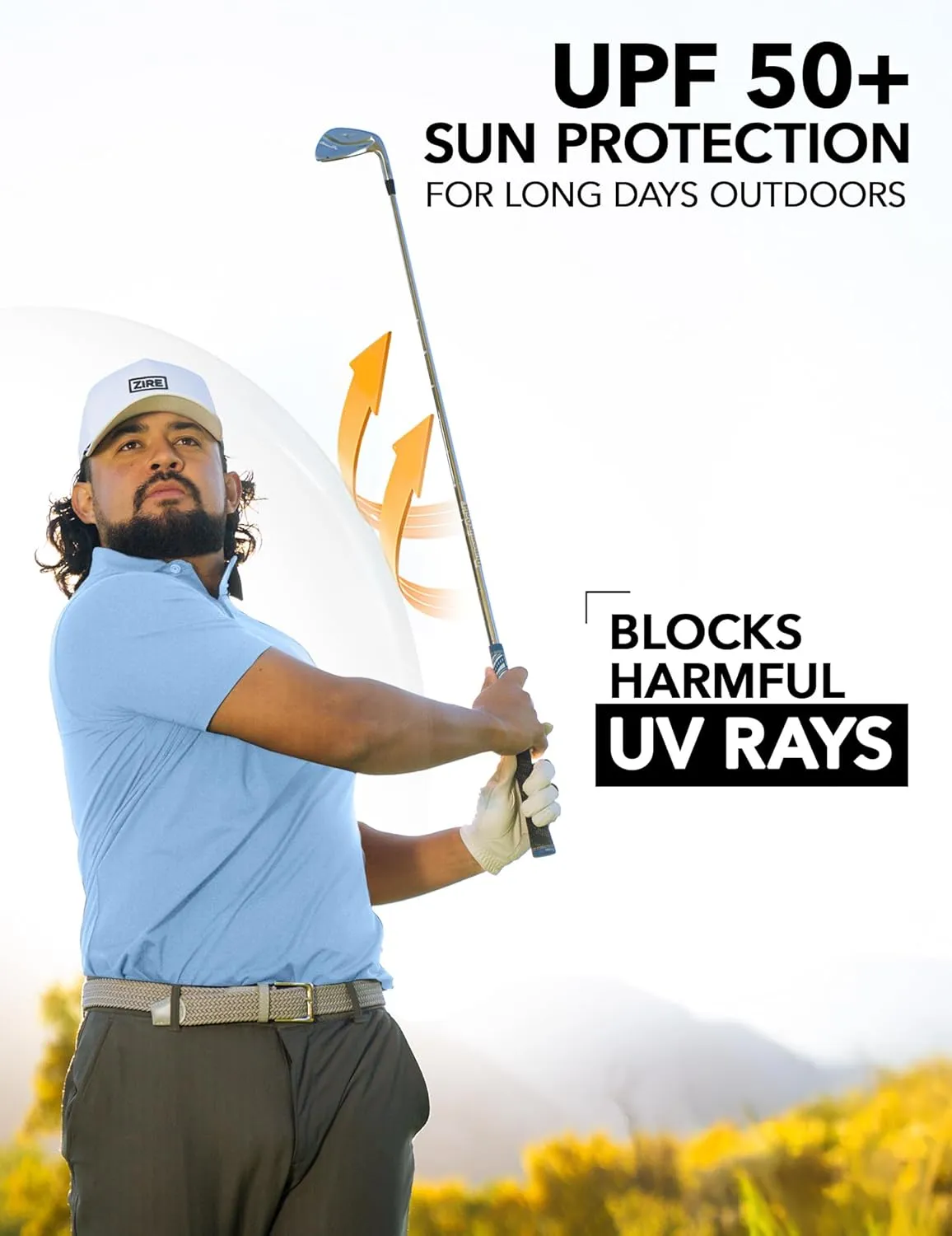 ZIRE Golf Men's Performance Polo | Dry Fit Short Sleeve Shirt | Moisture-Wicking Golf Shirt for Men | UPF 50  | 4-Way Stretch